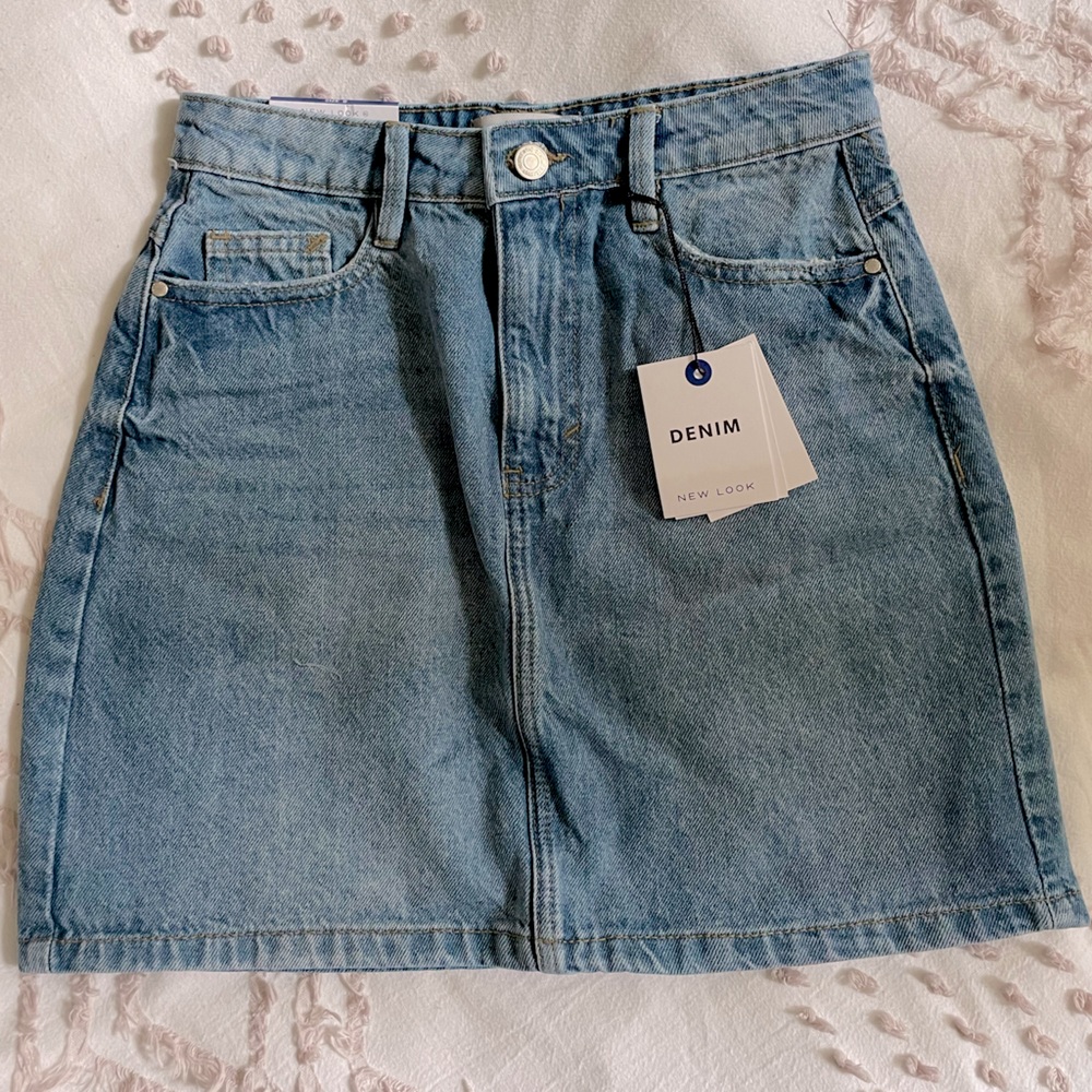 New Look denim mini skirt in mid blue, US 4 (UK 8)